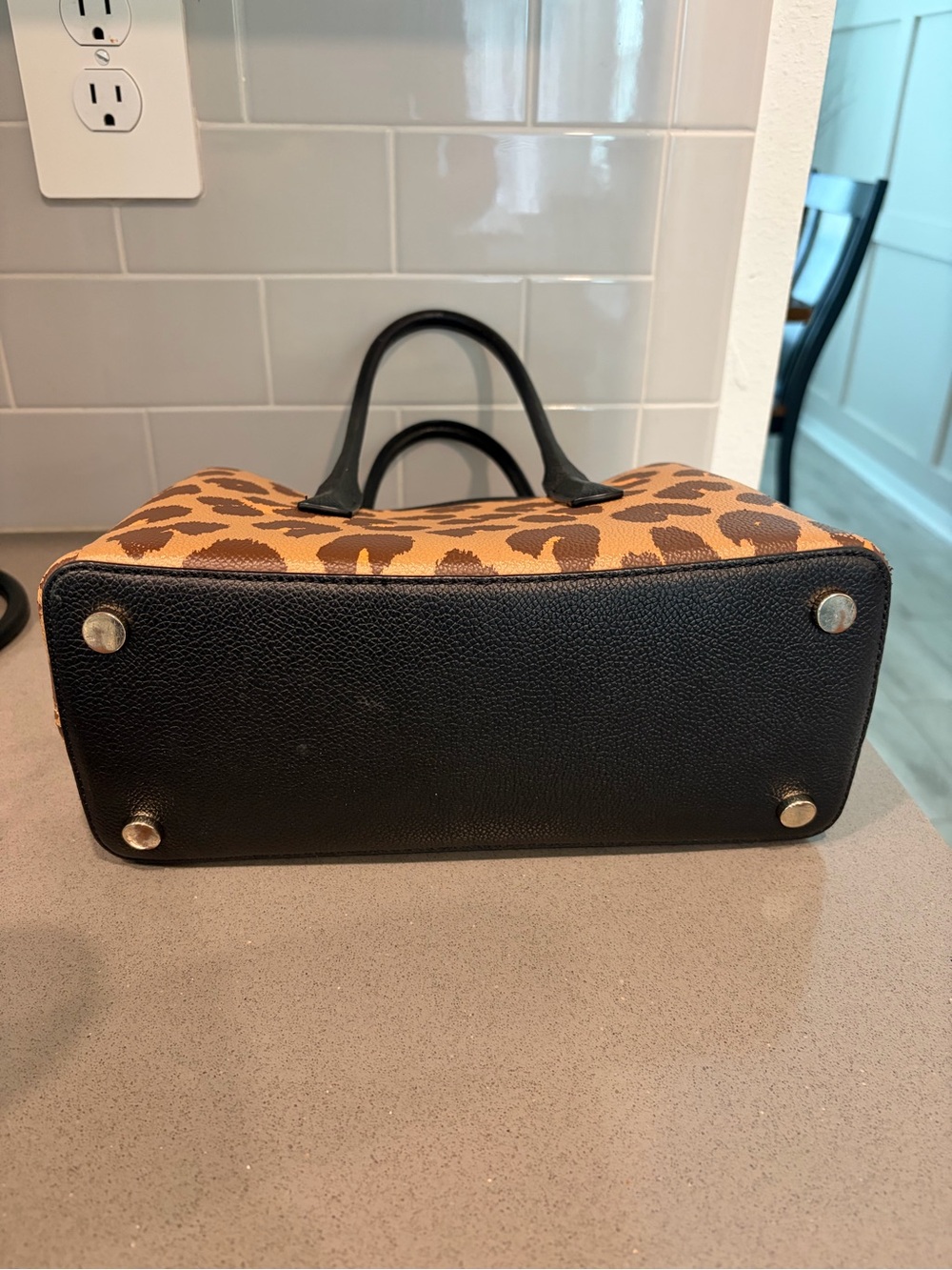 Kate Spade New York Medium Margaux Leopard Print Leather Satchel - Brown EUC - Picture 6 of 13